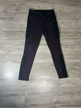 Active Life Plum and Black High-Waist Performance Leggings